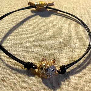 Fossil Pave rose gold fox adjustable bracelet.